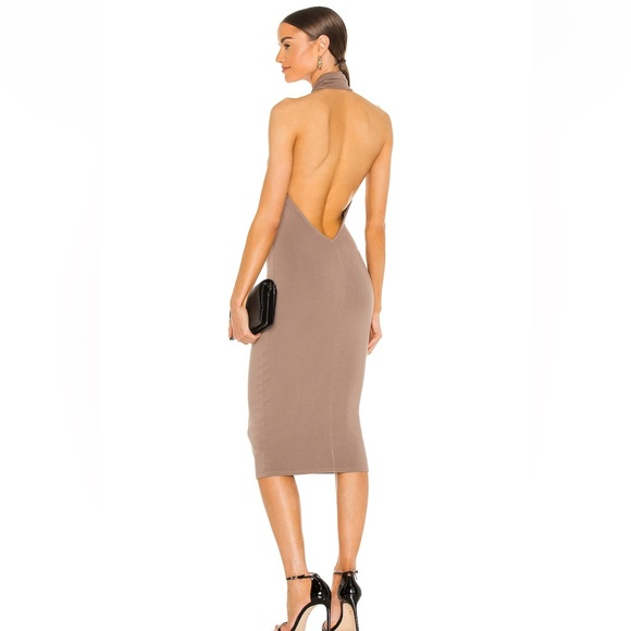 Revolve- NBD Anju midi dress in deep taupe - Picture 2 of 5
